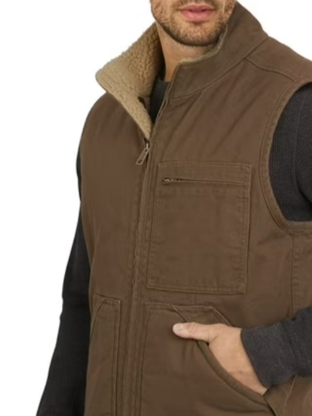 Lee Workwear Men’s Brown Sherpa Lined Vest XL New With Tags.